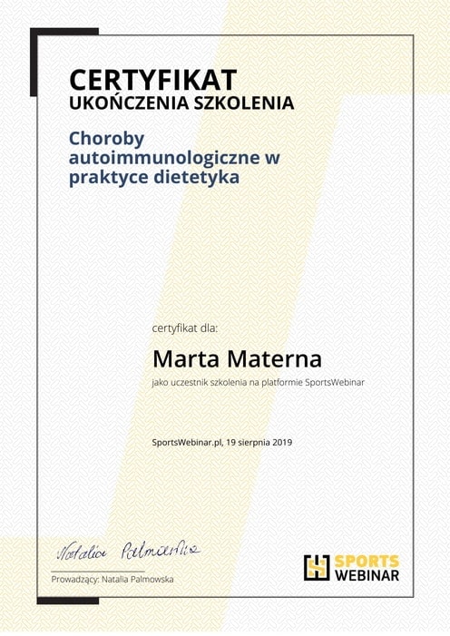 Certyfikat Autoimunologia